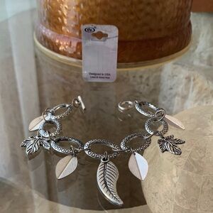 Silver Leaf Charm Bracelet
